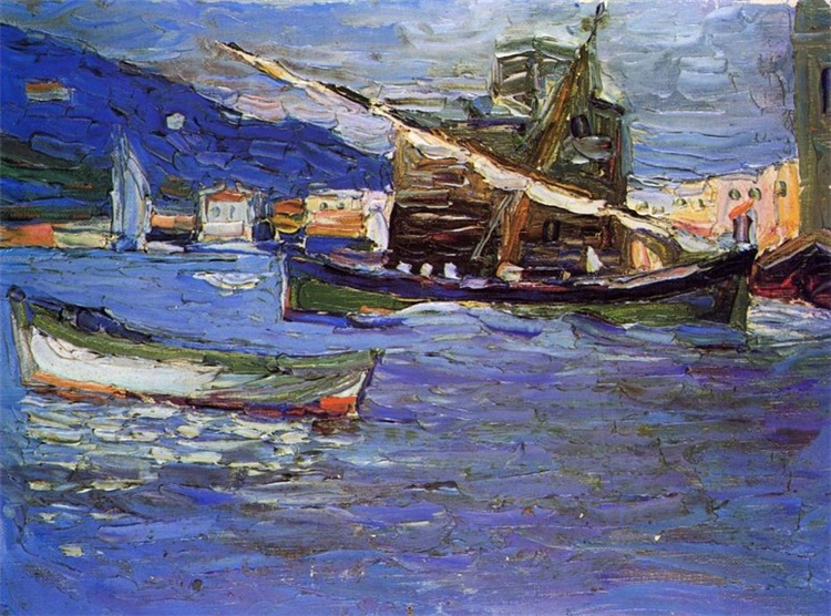 Rapallo Grauer day 1905 Kandinsky Abstract Oil Painting